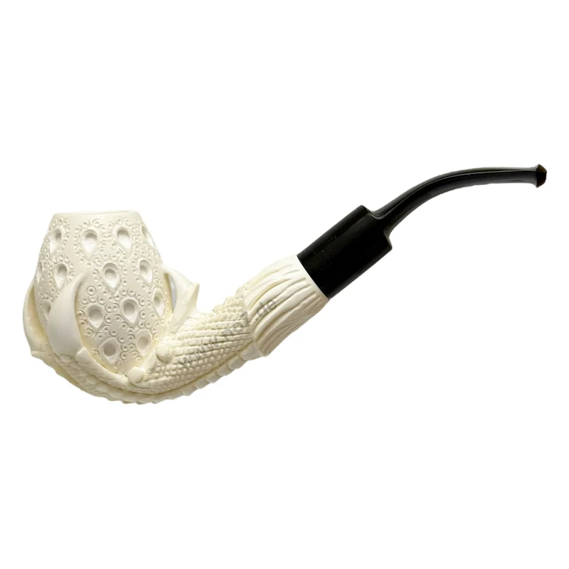 Pfeife Blockmeerschaum Kralle graviert