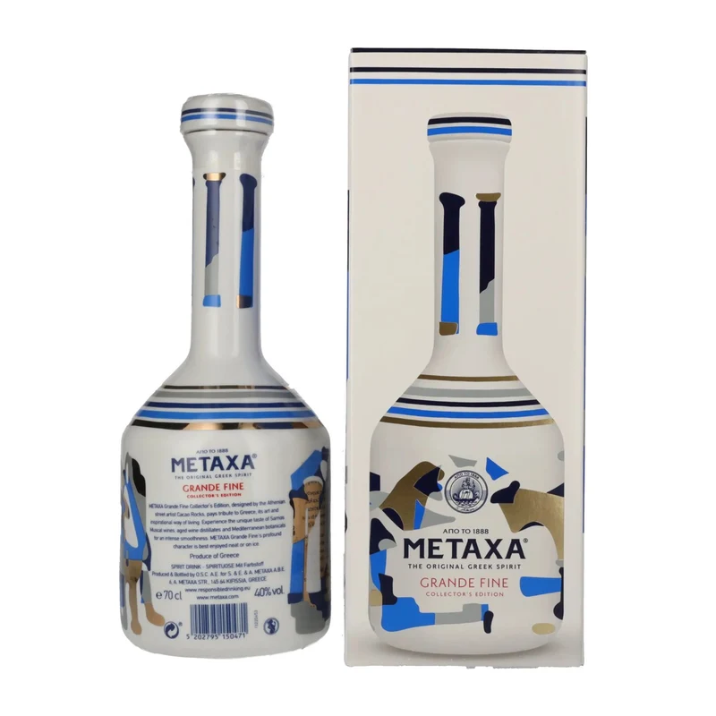 Metaxa GRANDE FINE Collector's Edition Keramikflasche 40% Vol. 0,7l in Geschenkbox