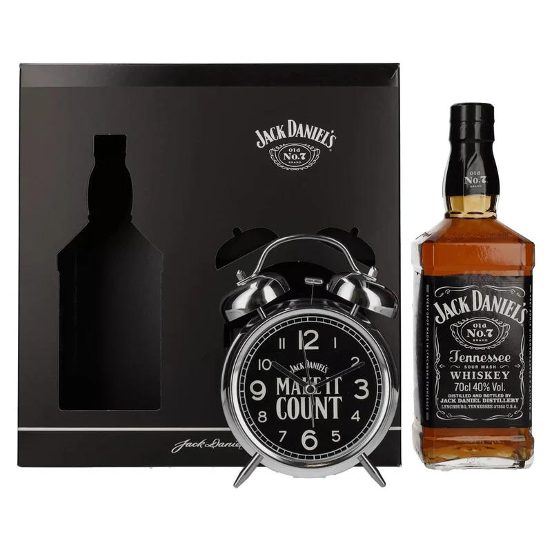 Jack Daniel's Tennessee Whiskey 40% Vol. 0,7l in Geschenkbox mit Wecker