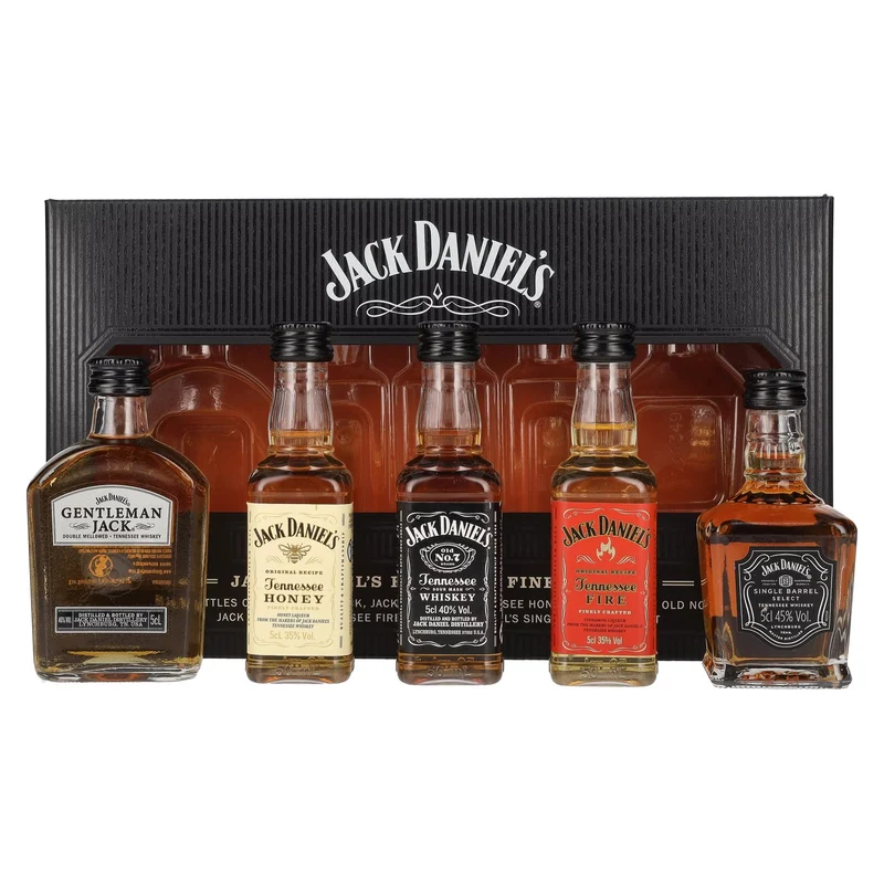 Jack Daniel's FAMILY OF FINE SPIRITS 39% Vol. 5x0,05l in Geschenkbox