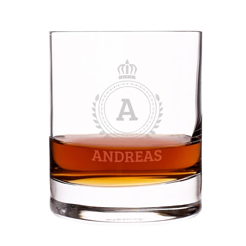 Whiskyglas mit Monogramm und Name