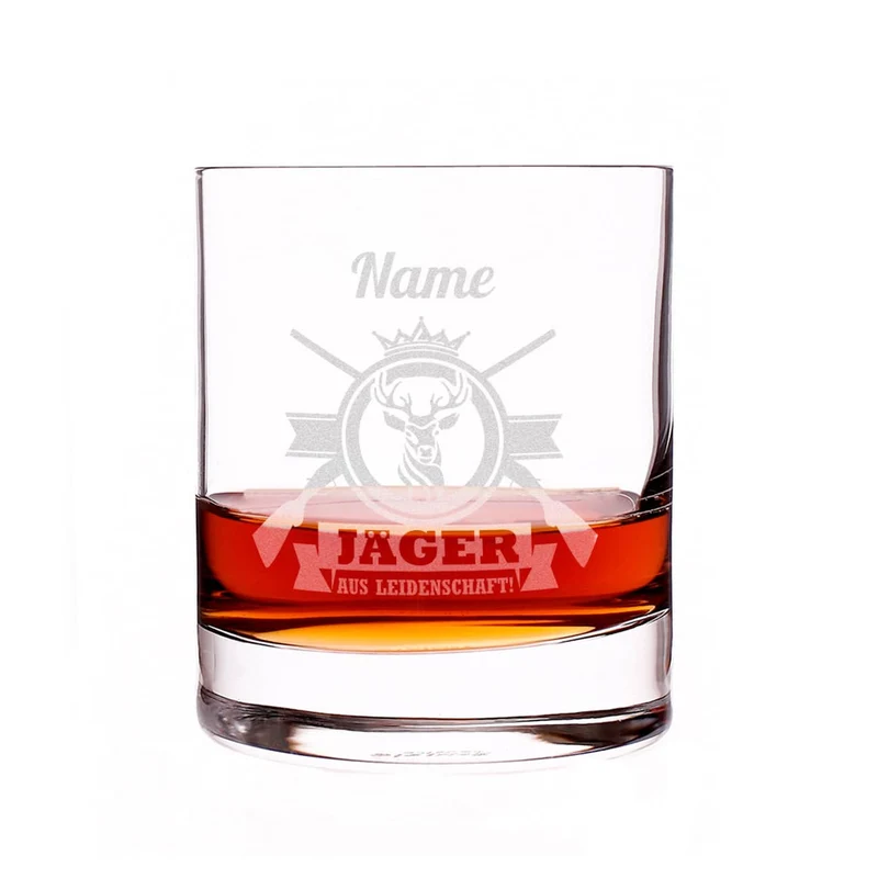 Jäger aus Leidenschaft - graviertes Whiskyglas mit Name
