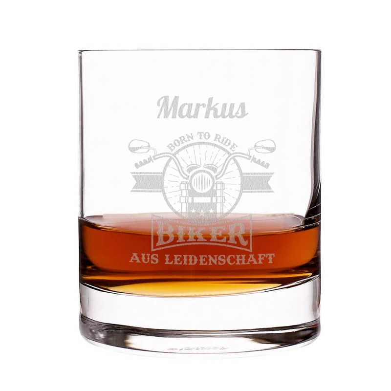 Biker aus Leidenschaft - graviertes Whiskyglas mit Name