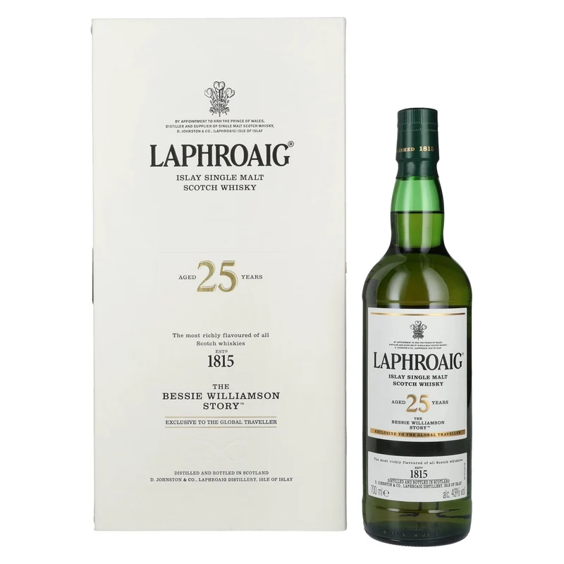 Laphroaig 25 Years Old THE BESSIE WILLIAMSON STORY Edition 2019 43% Vol. 0,7l in Geschenkbox