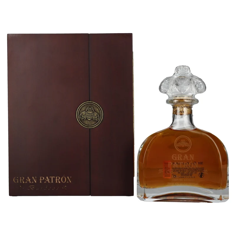 Gran Patrón Tequila BURDEOS Añejo 100% de Agave 40% Vol. 0,7l in Holzkiste