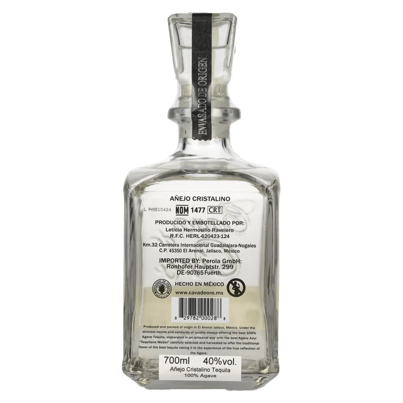 Gran Cava de Oro Tequila AÑEJO CRISTALINO 100% de Agave Azul 40% Vol. 0,7l