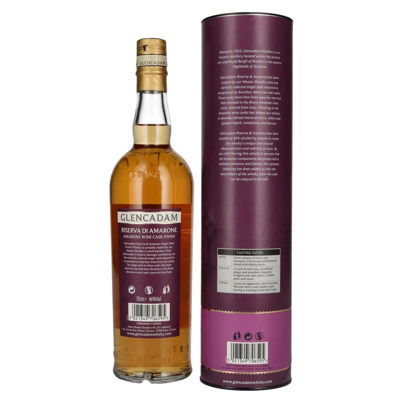 Glencadam RISERVA DI AMARONE Single Malt AMARONE WINE CASK FINISH 46% Vol. 0,7l in Geschenkbox