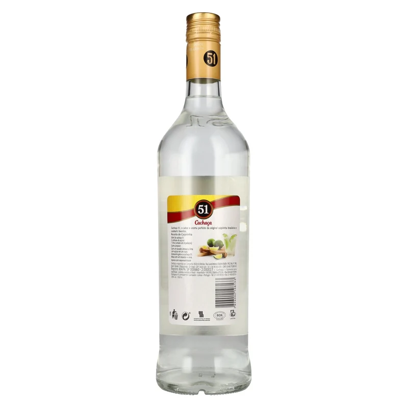 Cachaça 51 Brazil Sugar Cane Spirit 38% Vol. 1l
