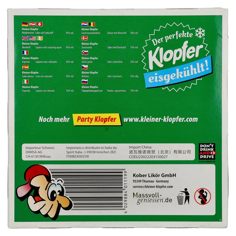 Kleiner Klopfer Waldmeister 16% Vol. 25x0,02l