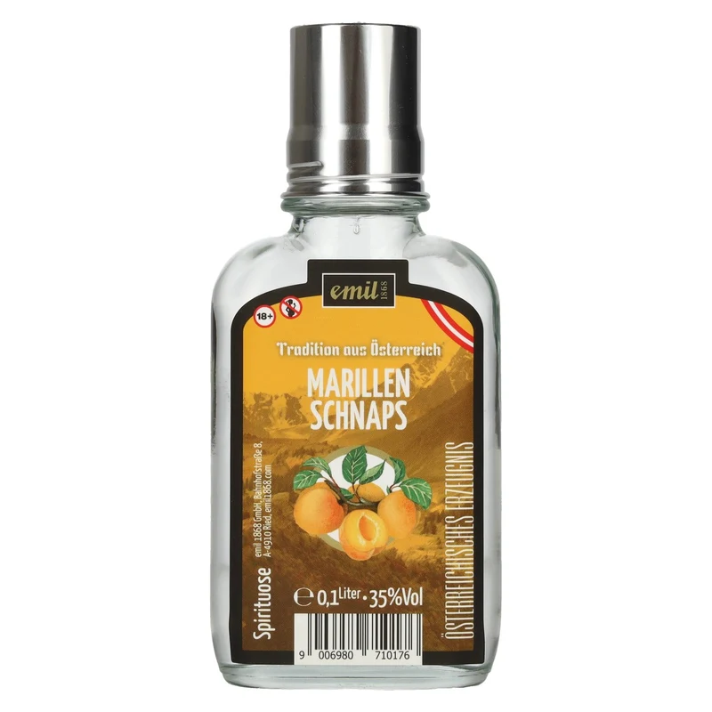 emil 1868 Marillen Schnaps 35% Vol. 0,1l in Taschenflasche