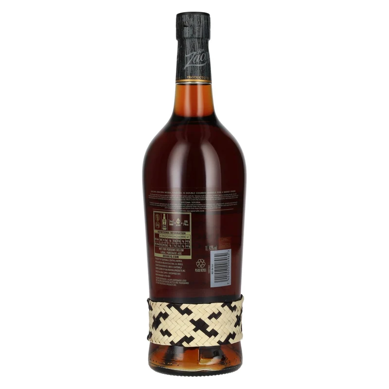Ron Zacapa Centenario EDICIÓN NEGRA Sistema Solera Gran Reserva 43% Vol. 1l