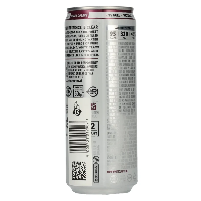 White Claw Hard Seltzer Black Cherry 4,5% Vol. 0,33l Dose Pfand
