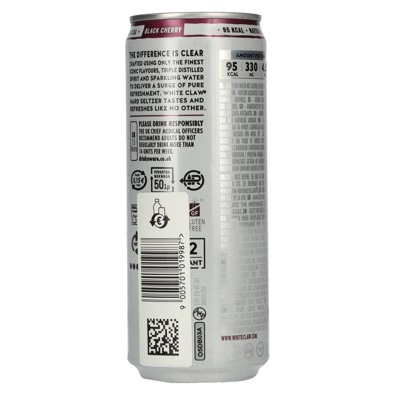 White Claw Hard Seltzer Black Cherry 4,5% Vol. 12x0,33l Dosen Pfand