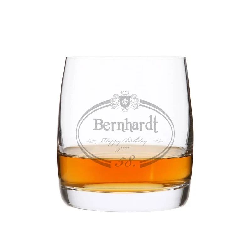 graviertes Whiskyglas Happy Birthday mit Name und Alter