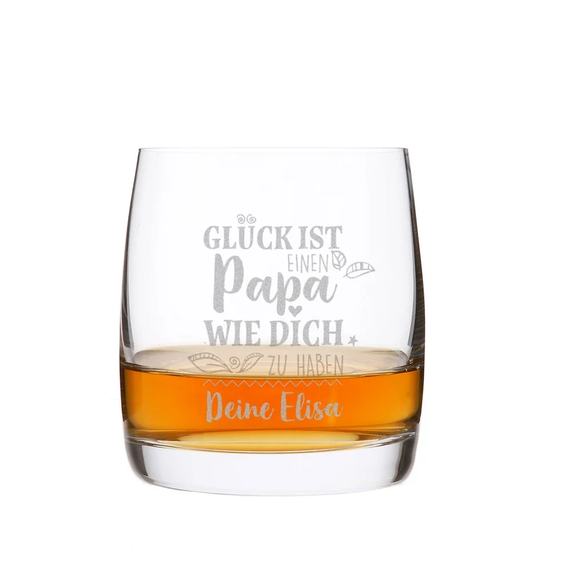 Glück ist, einen Papa wie dich zu haben - Whiskeyglas mit Wunschtext