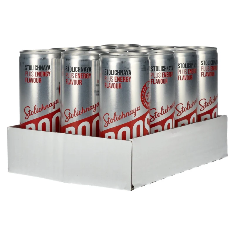 Stolichnaya Boost Plus ENERGY Flavour 5% Vol. 12x0,25l Dosen Pfand
