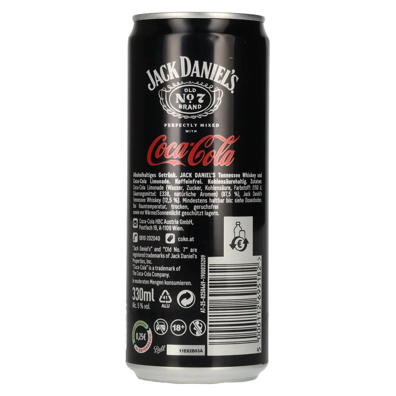 Jack Daniel's No. 7 Whiskey & Coca Cola 5% Vol. 0,33l Dose Pfand