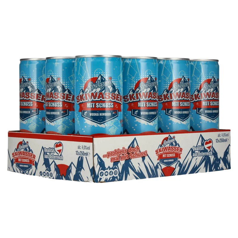 Gschpusi Skiwasser mit Schuss 4% Vol. 12x0,25l Dosen Pfand