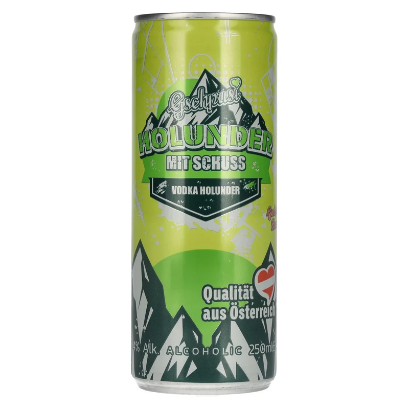 Gschpusi Holunder mit Schuss 4% Vol. 0,25l Dose Pfand