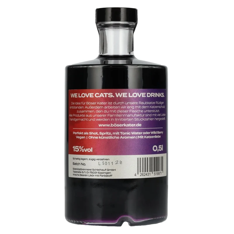 BÖSER KATER Aperitivo Cherry Berry Farbwechsel 15% Vol. 0,5l
