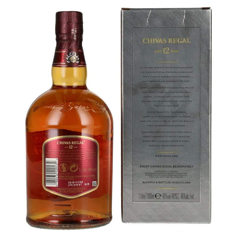 Chivas Regal 12 Years Old Blended Scotch Whisky 40% Vol. 1l in Geschenkbox
