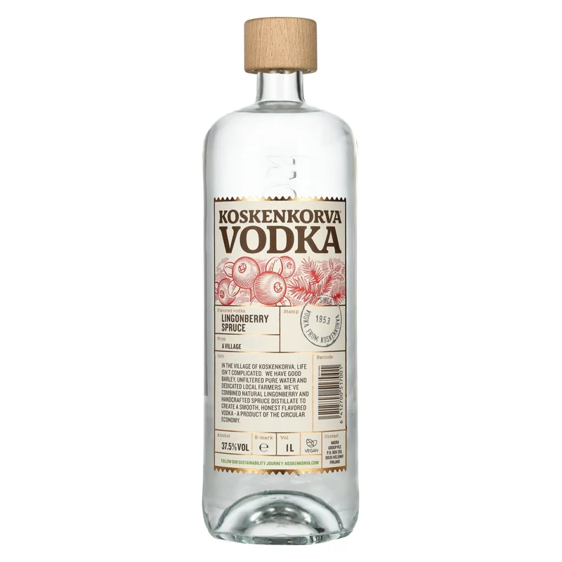 Koskenkorva Vodka LINGONBERRY SPRUCE Flavoured 37,5% Vol. 1l