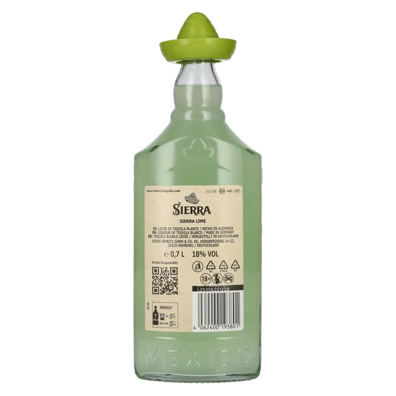 Sierra Lime Licor de Tequila 18% Vol. 0,7l