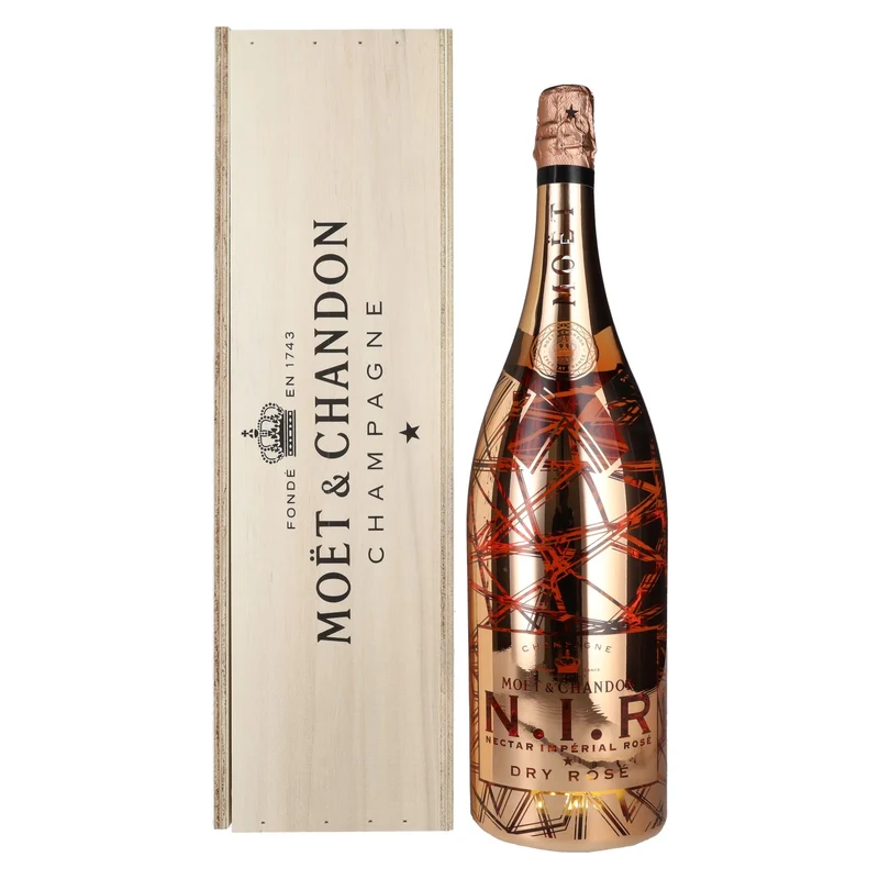Moët & Chandon N.I.R. Nectar Imperial Rosé Dry Luminous Edition 12% Vol. 3l in Holzkiste