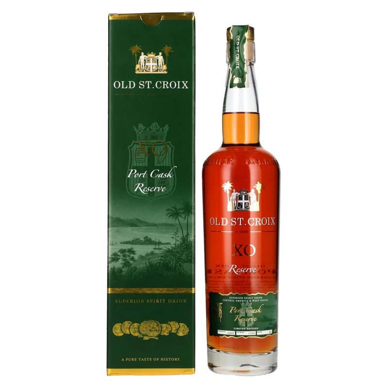 Old St. Croix A.H. Riise X.O. Reserve Port Cask Superior Spirit Drink 45% Vol. 0,7l in Geschenkbox
