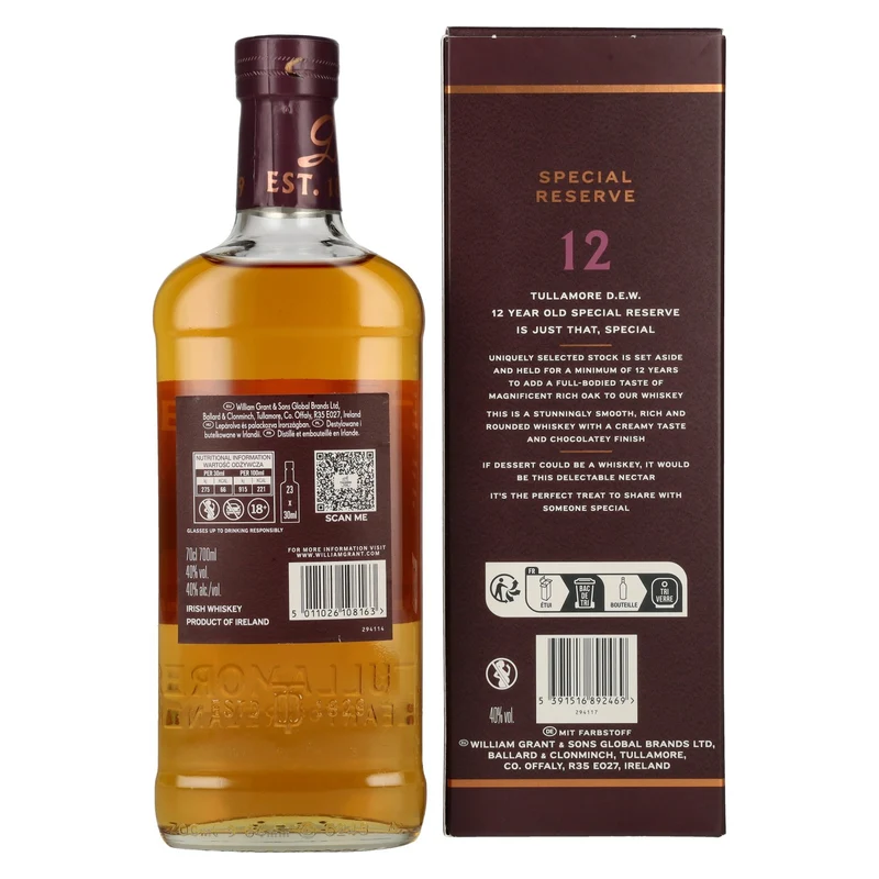 Tullamore D.E.W. 12 Years Old Irish Whiskey Special Reserve 40% Vol. 0,7l in Geschenkbox
