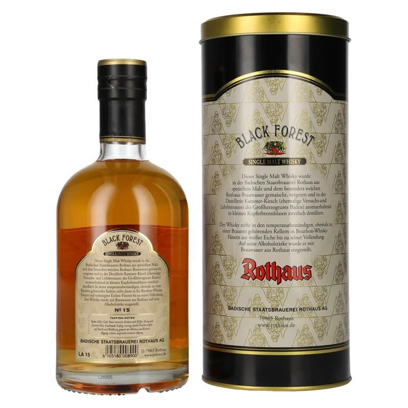 Black Forest Rothaus Single Malt Whisky Edition No. 15 43% Vol. 0,7l in Tinbox