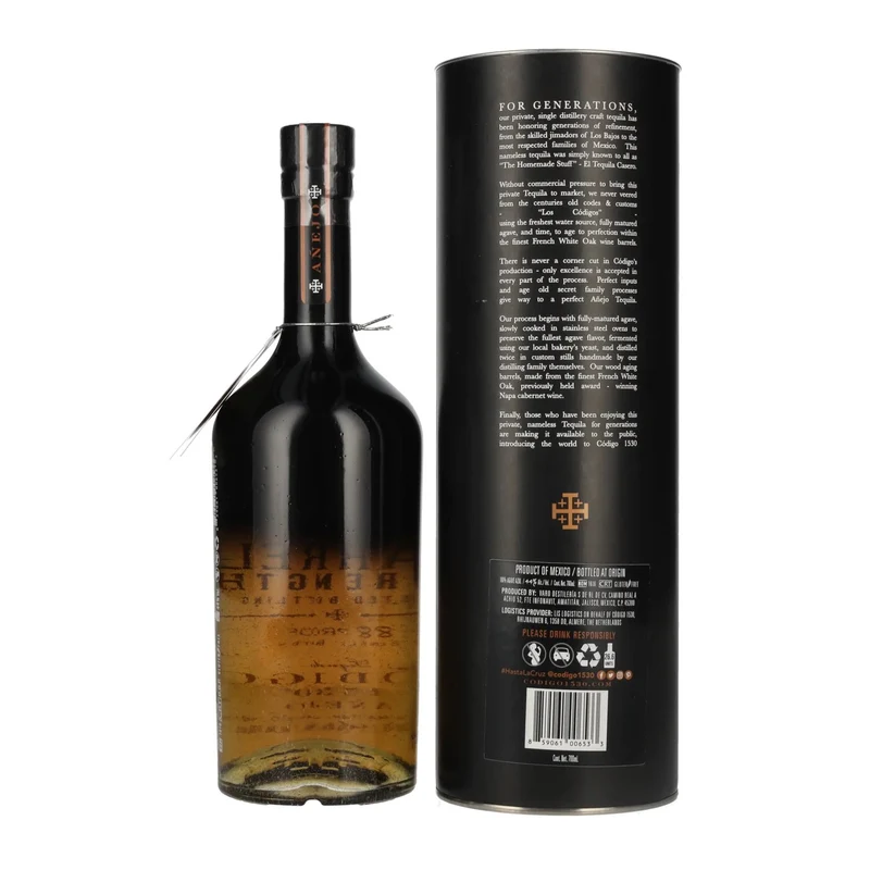 Código 1530 BARREL AÑEJO Tequila 44% Vol. 0,7l in Geschenkbox