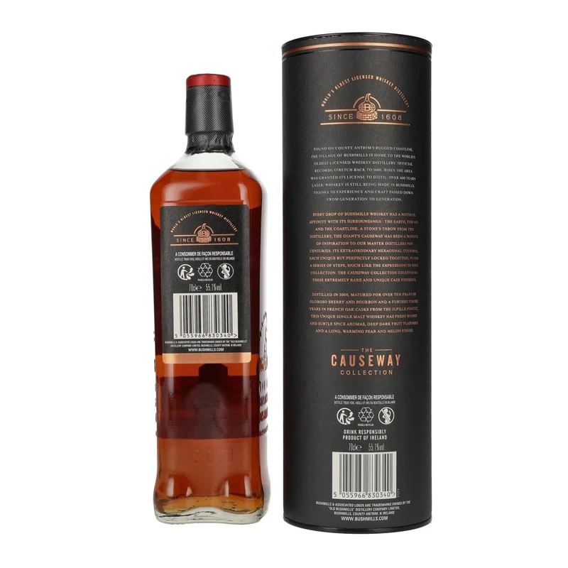 Bushmills THE CAUSEWAY COLLECTION Single Malt Irish Whisky Jupille Casks 2008 55,1% Vol. 0,7l in Geschenkbox