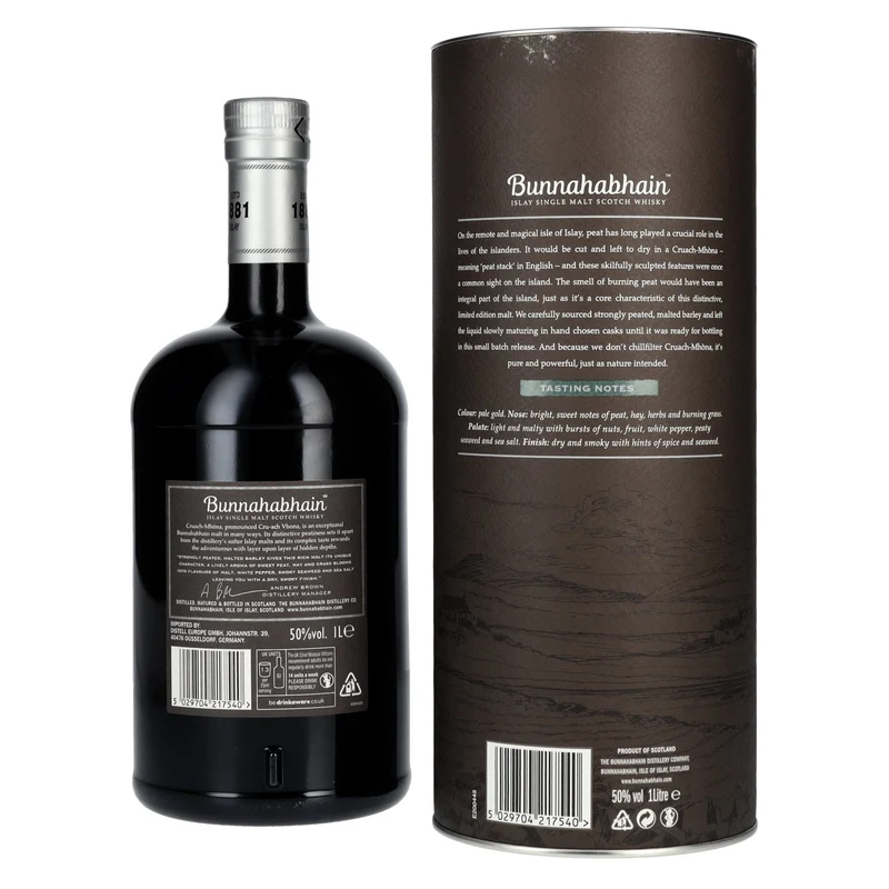 Bunnahabhain CRUACH-MHÒNA Travel Exclusive Islay Single Malt Scotch Whisky 50% Vol. 1l in Geschenkbox