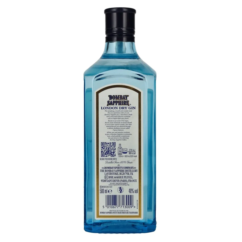 Bombay SAPPHIRE London Dry Gin 40% Vol. 0,5l