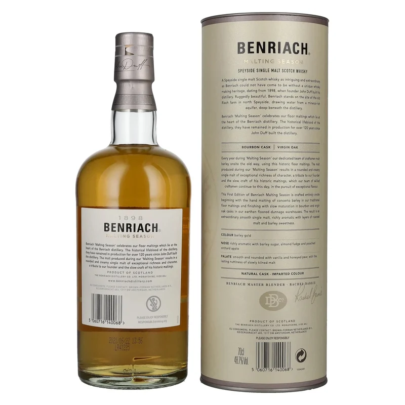 Benriach MALTING SEASON Speyside Single Malt 48,7% Vol. 0,7l in Geschenkbox