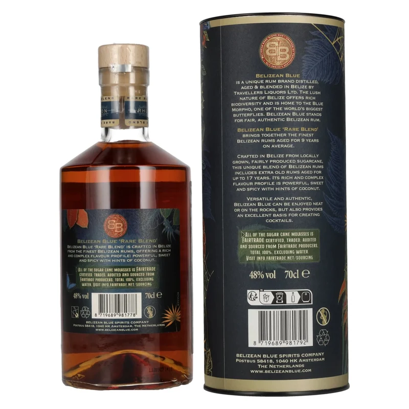 Belizean Blue RARE BLEND Rum 48% Vol. 0,7l in Geschenkbox