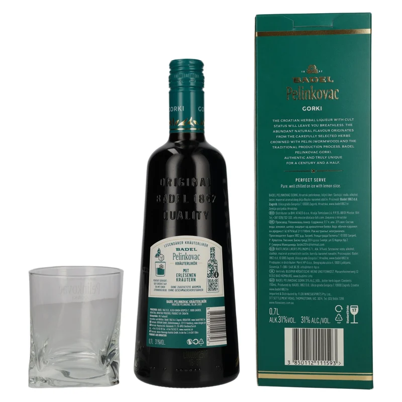 Badel Pelinkovac GORKI 31% Vol. 0,7l in Geschenkbox mit Glas