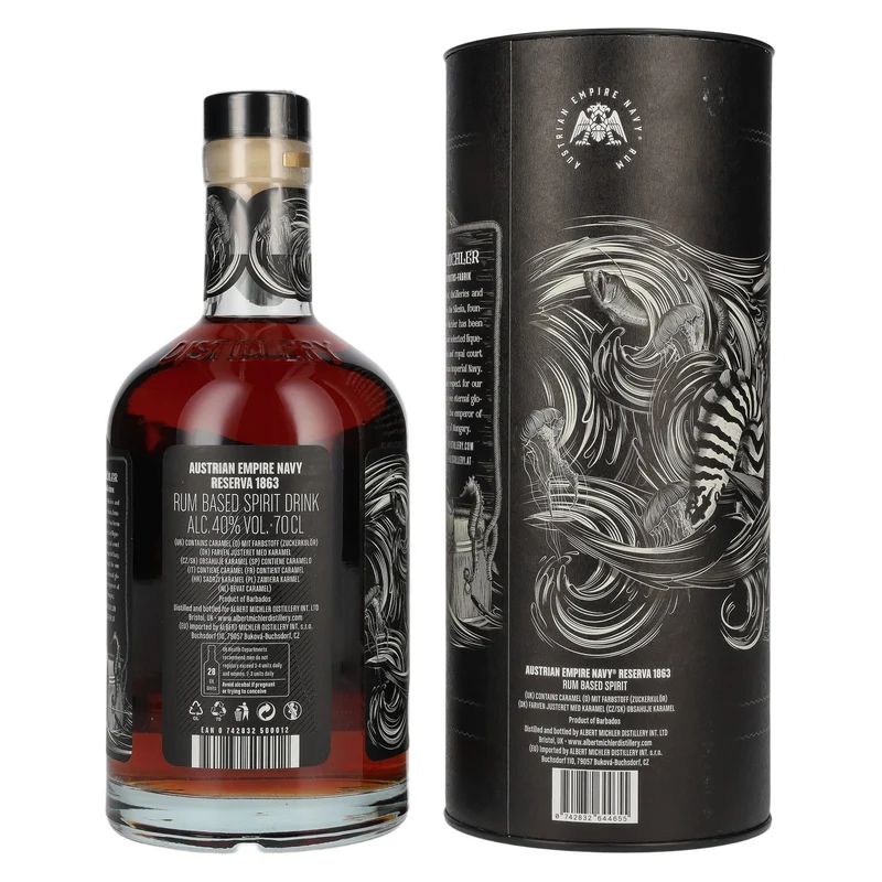 Austrian Empire Navy RESERVA 1863 Rum Based Spirit 40% Vol. 0,7l in Geschenkbox