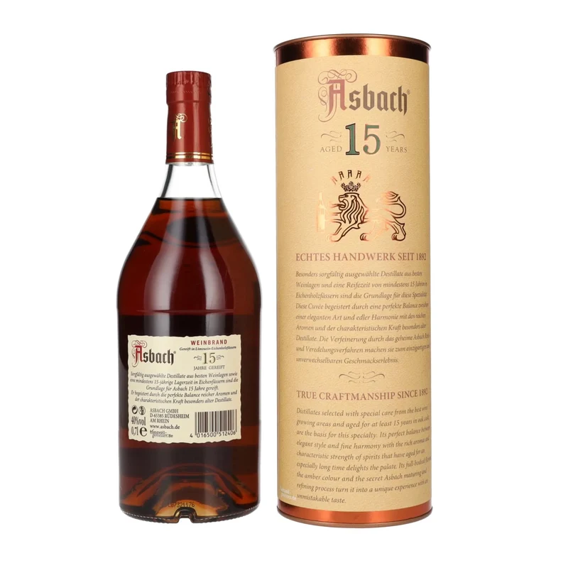 Asbach Das Original 15 Jahre gereift 40% Vol. 0,7l in Geschenkbox