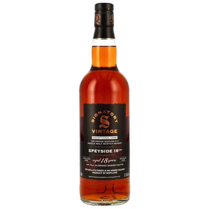 Secret Speyside 18 Jahre 2008/2026 - Signatory Vintage 100 Proof Exceptional #17 - 57,1% 0,7l