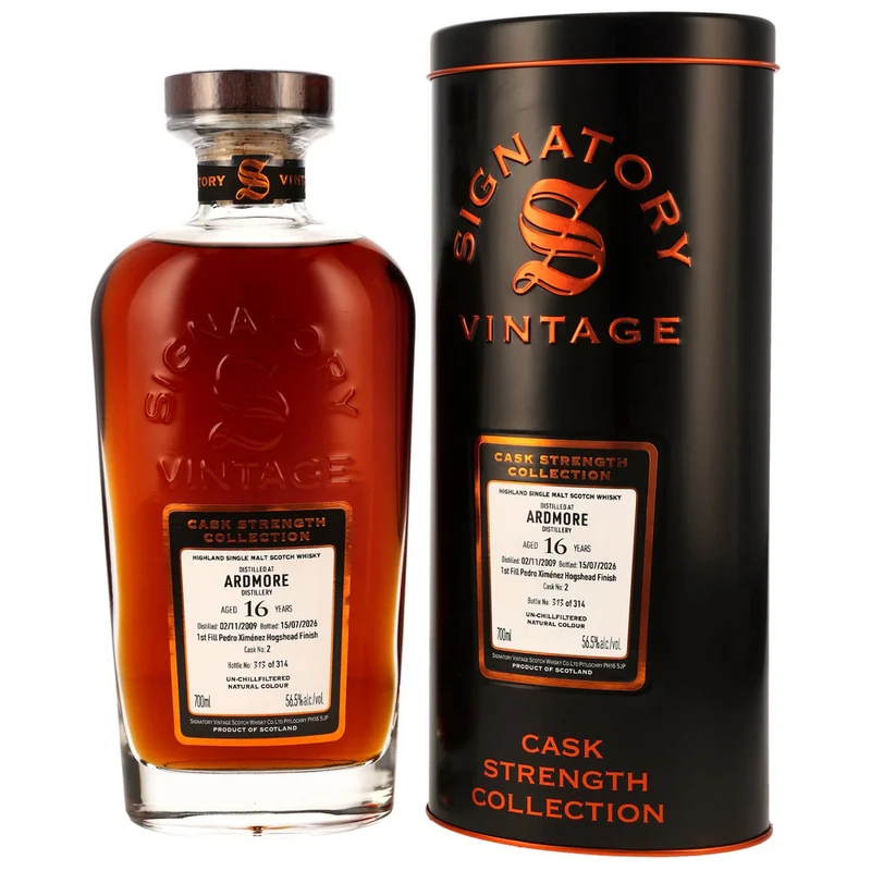 Ardmore 16 Jahre 2009/2026 - 1st Fill PX Sherry Cask - #2 Signatory Vintage 56,5% 0,7l