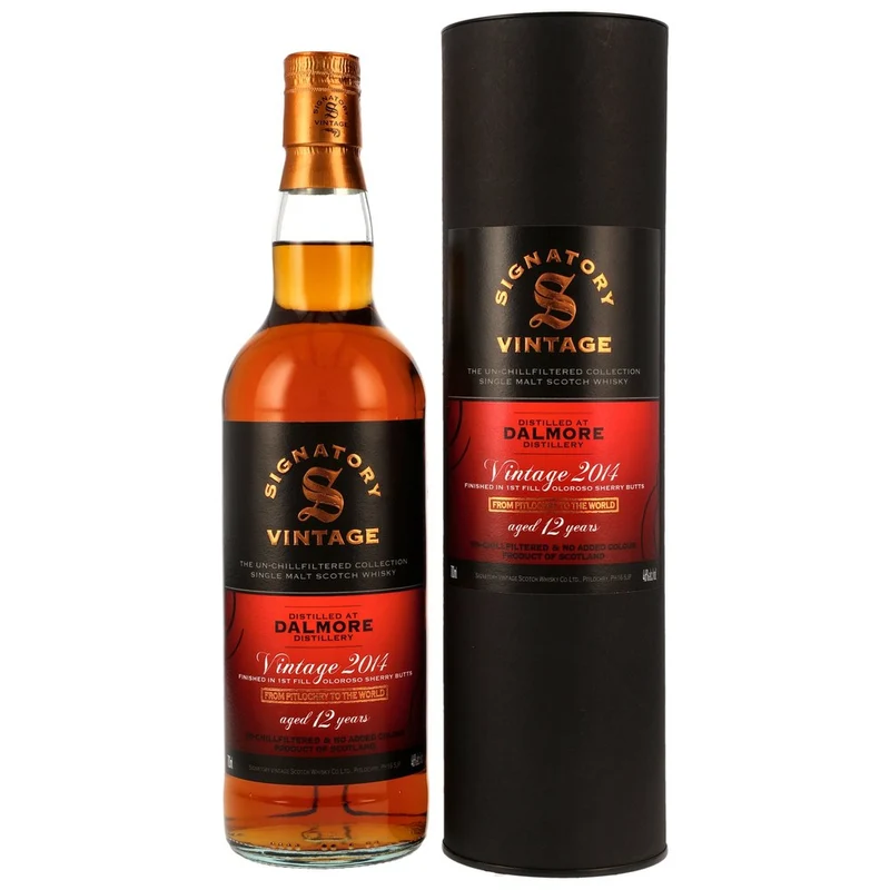 Dalmore 12 Jahre 2014/2026 Un-Chillfiltered Collection - Signatory Vintage - 1st Fill Oloroso Sherry Butts - #3 + 6 46,0% 0,7l