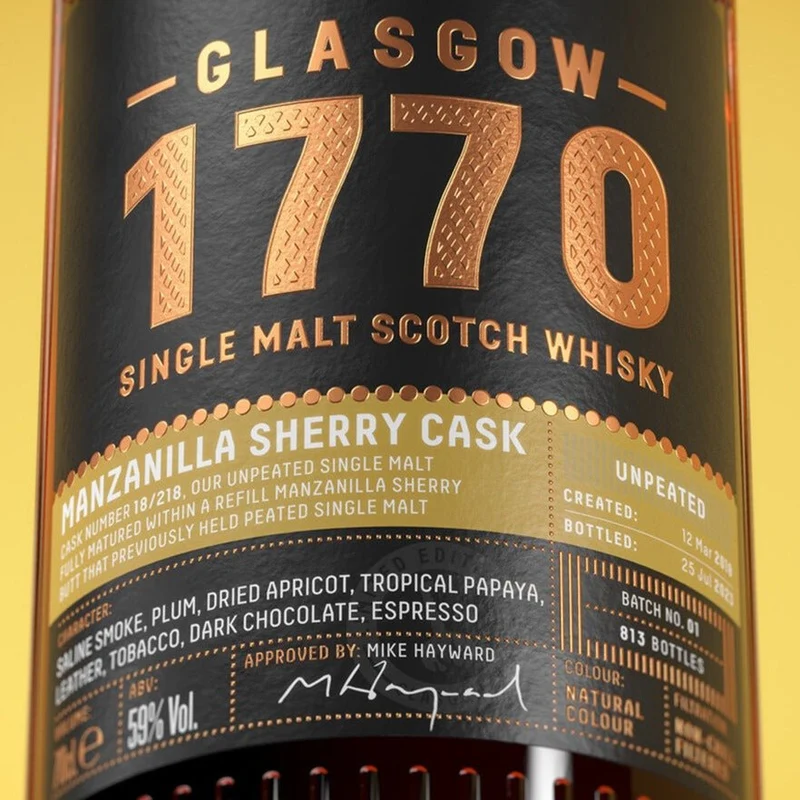 1770 Glasgow | 5 Jahre | 2018/2023 | Manzanilla Cask #8/218 | 59%