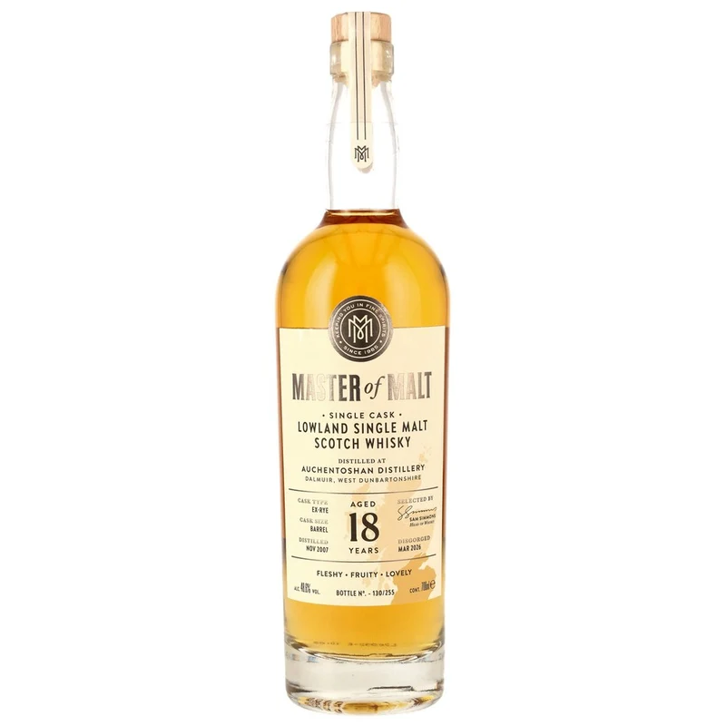 Auchentoshan 18 Jahre 2007/2026 - Single Cask ex-Rye Barrel - Master of Malt 48,6% 0,7l