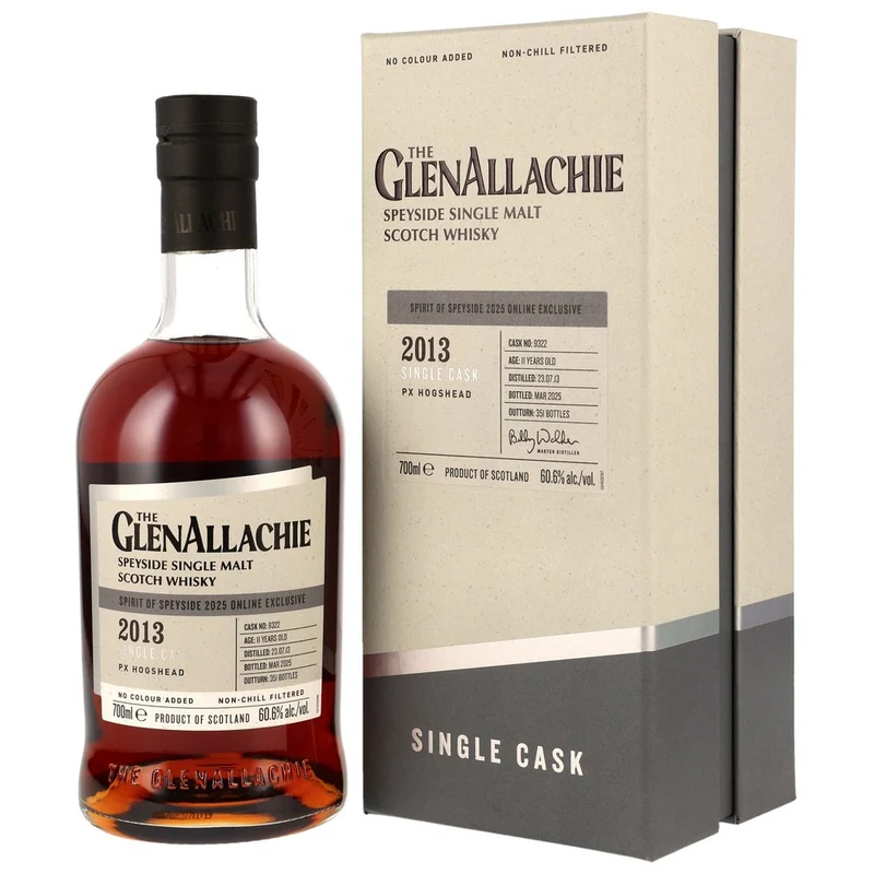 GlenAllachie 11 Jahre 2013/2025 PX Sherry Hogshead #9322 60,6% 0,7l