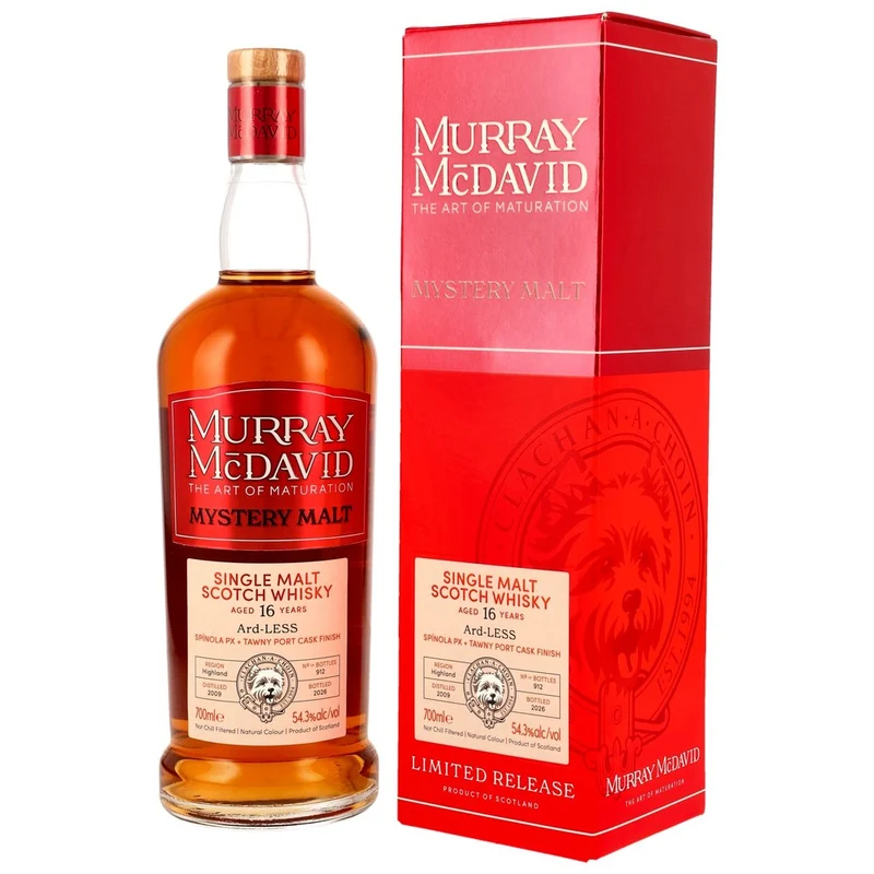 Ard-LESS Mystery Malt 16 Jahre 2009/2026 PX + Tawny Port - Murray McDavid 54,3% 0,7l