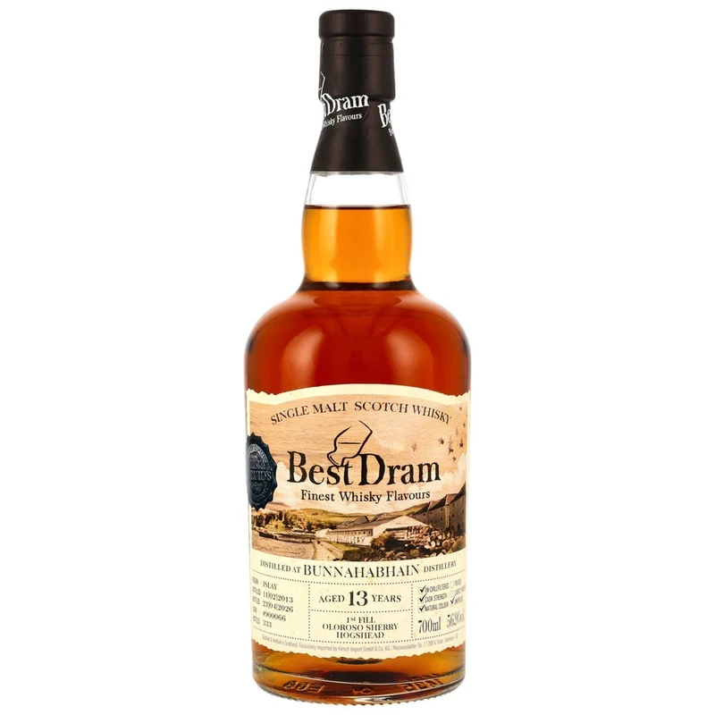 Bunnahabhain 13 Jahre 2013/2026 1st Fill Oloroso Sherry Hogshead #900066 Best Dram 56,9% 0,7l