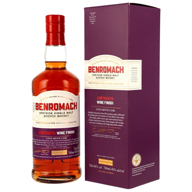 Benromach Contrasts: Cote-Rotie Wine Cask Finish - 2014/2026 - 12 Jahre. 46,0% 0,7l