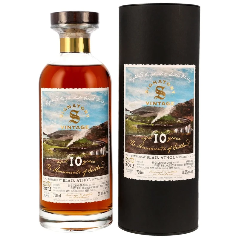 Blair Athol 10 Jahre 2015/2026 1st Fill Oloroso Sherry Butts Finish - SV Monuments of Scotland 50,8% 0,7l